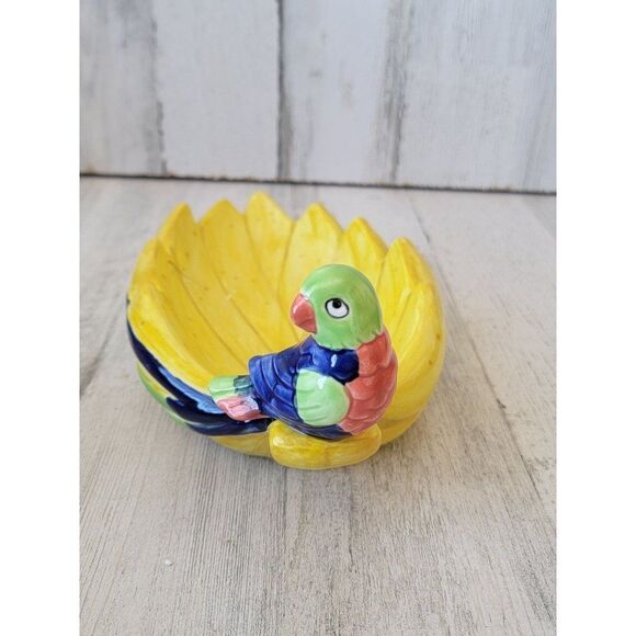 Fitz Floyd parrot banana AS IS dish candy serving decor - Picture 2 of 13